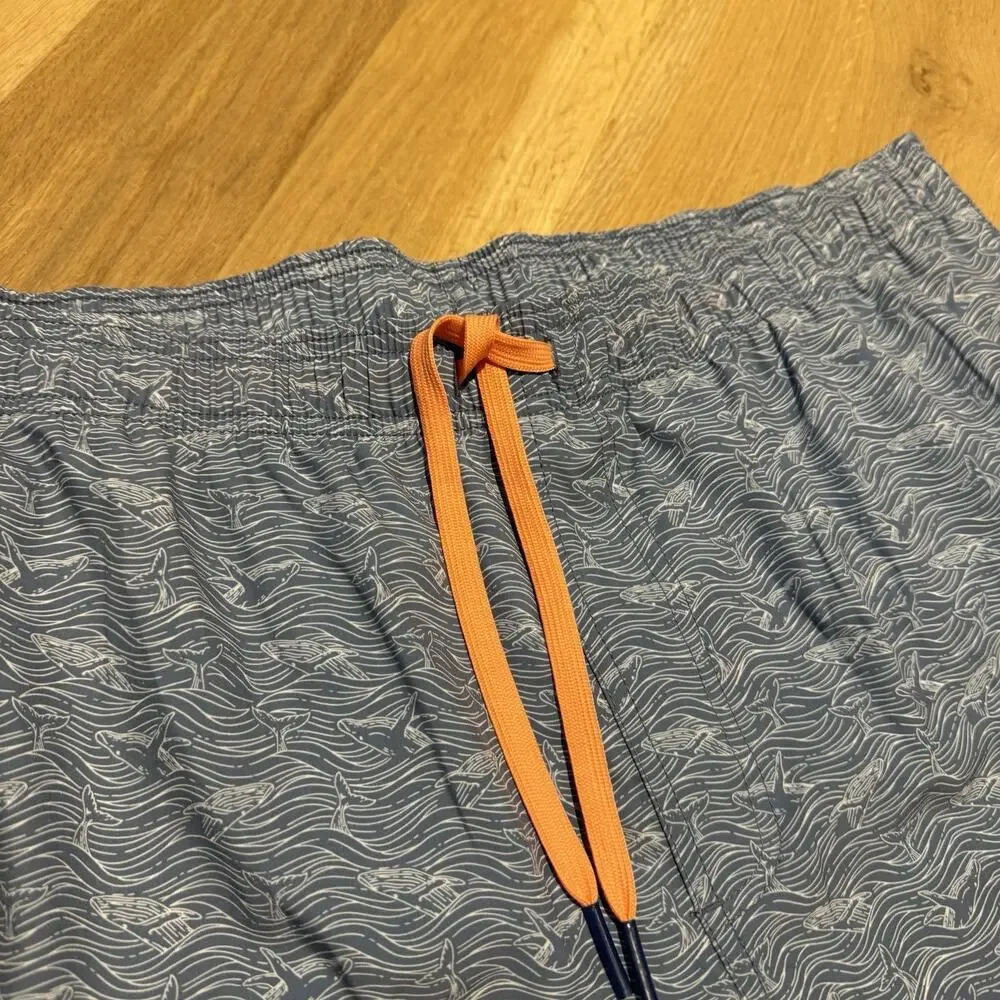 Southern Tide Whale Print Swim Trunks Men’s XXL Blue Board Shorts NWT